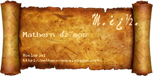 Mathern Ámos névjegykártya